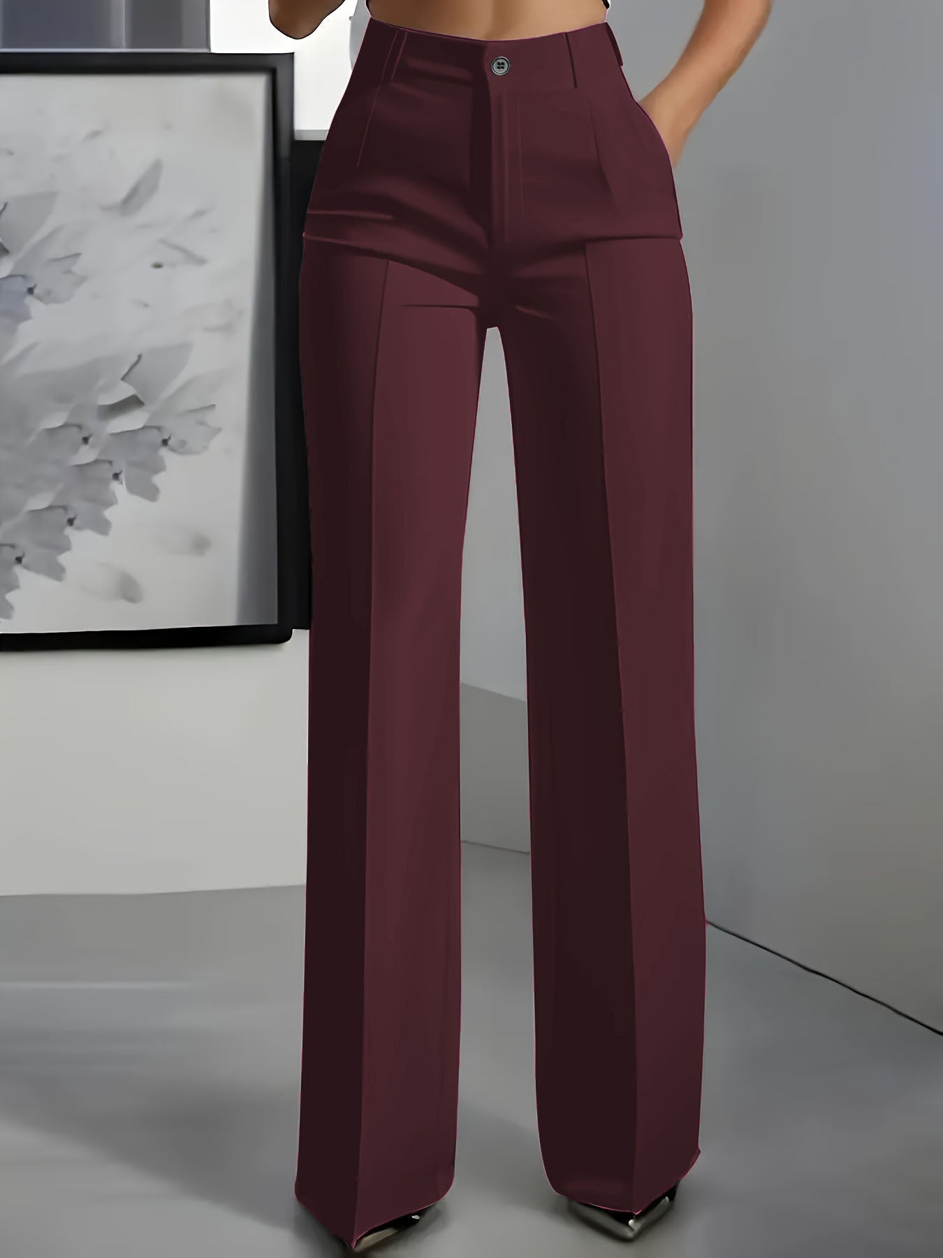 Pantalon droit taille haute