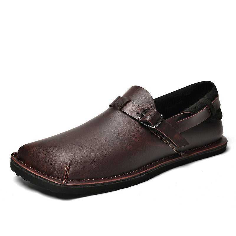 Mocassins en cuir retro decontractes pour hommes