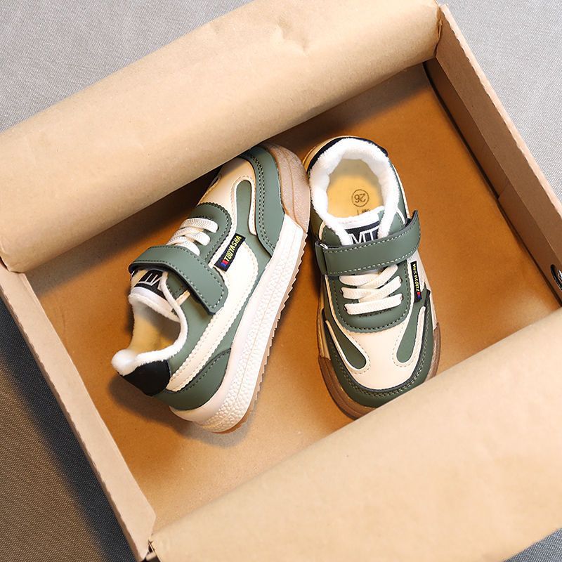 Chaussures décontractées en cuir Dexun pour garçons de petite et moyenne taille