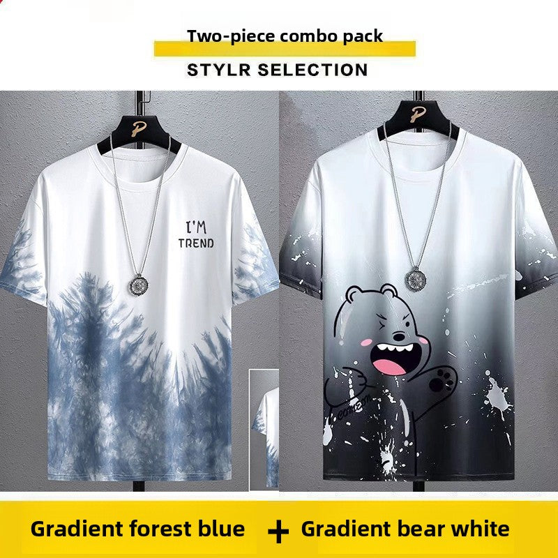 T-shirt à manches courtes en soie glacée pour hommes