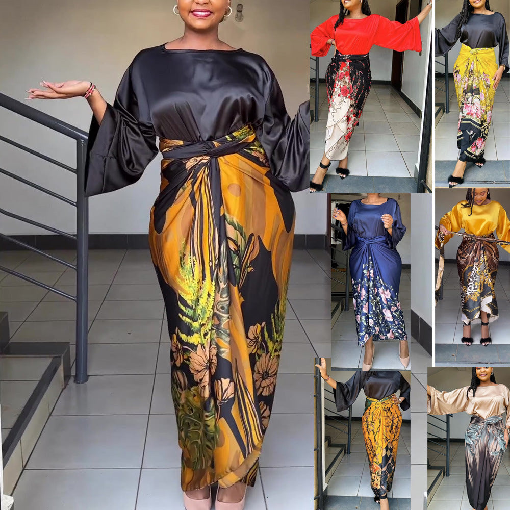Robe à bretelles imprimées tendance