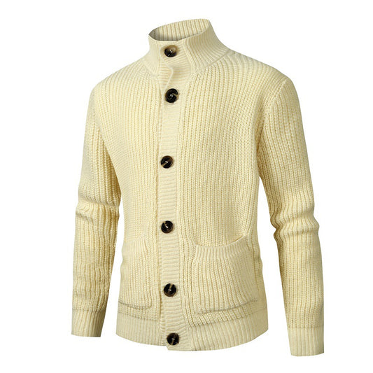 Pull en tricot pour hommes à col montant