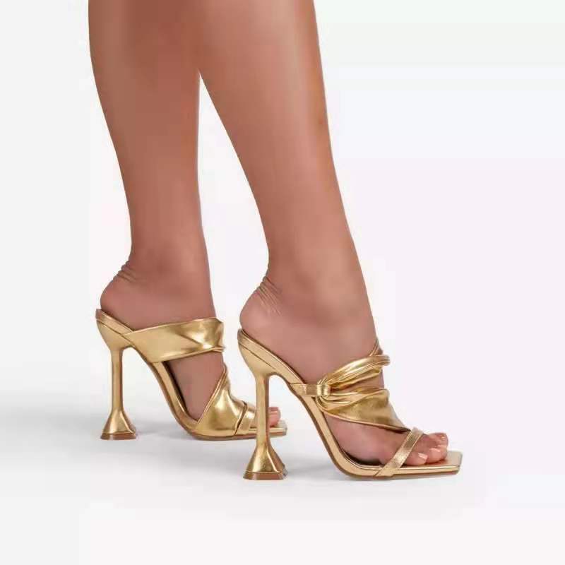 Sandales à talons hauts à bout carré pour femmes