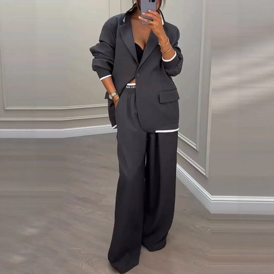 Blazer pour femmes et pantalon large