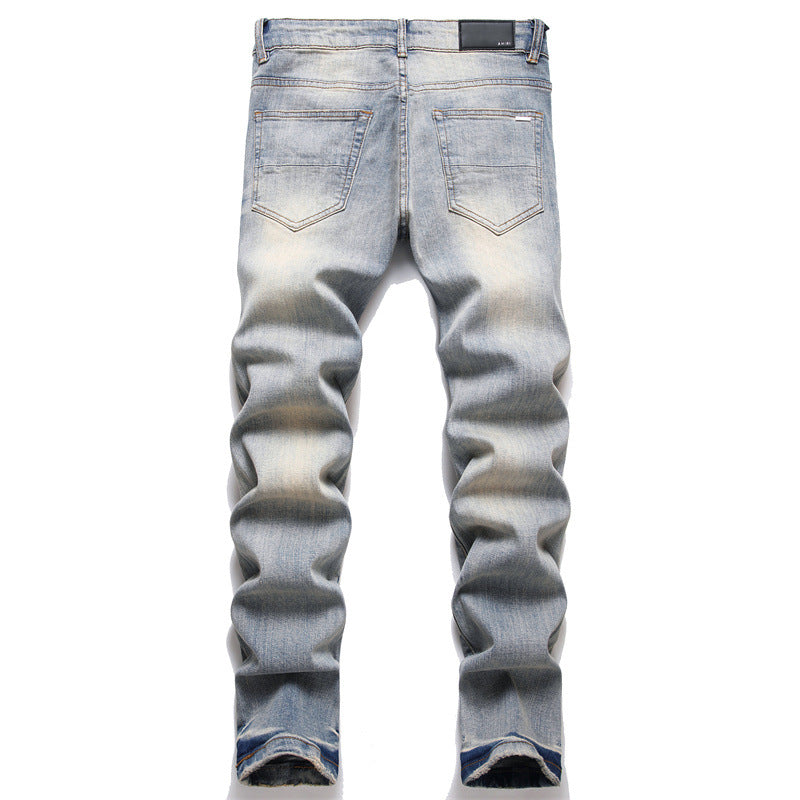 Jean stretch brodé à la cheville