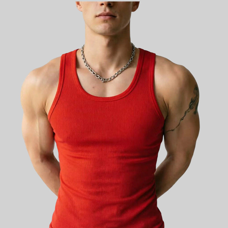 Habit :Débardeur côtelé en coton pour hommes