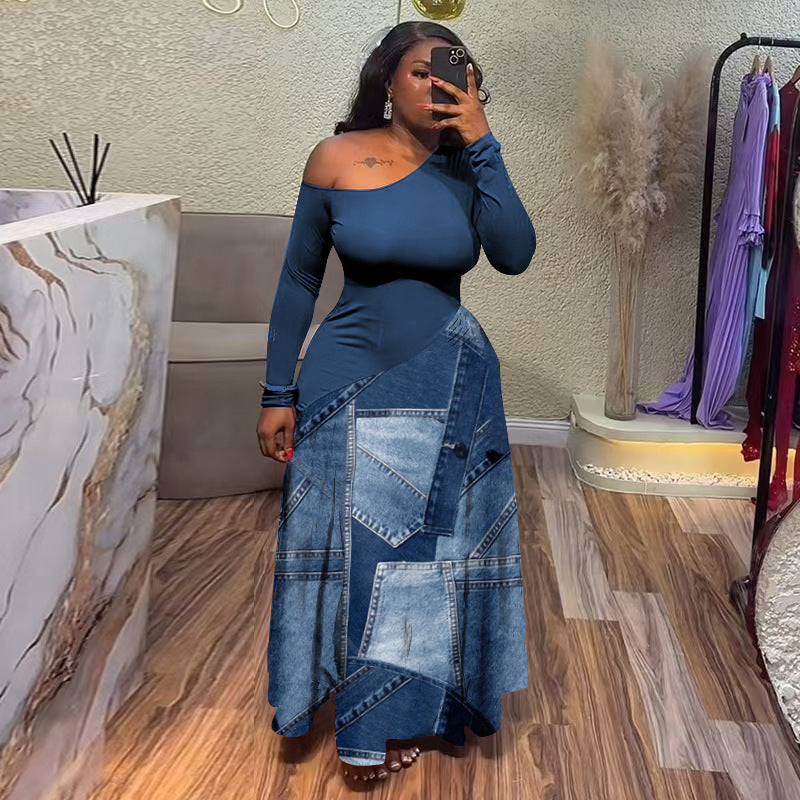 Robe à jupe ample