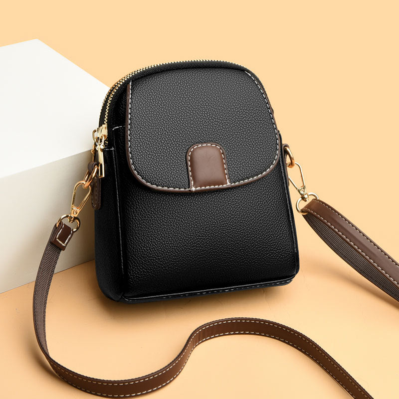 Sac bandoulière souple en cuir pour téléphone portable pour femme