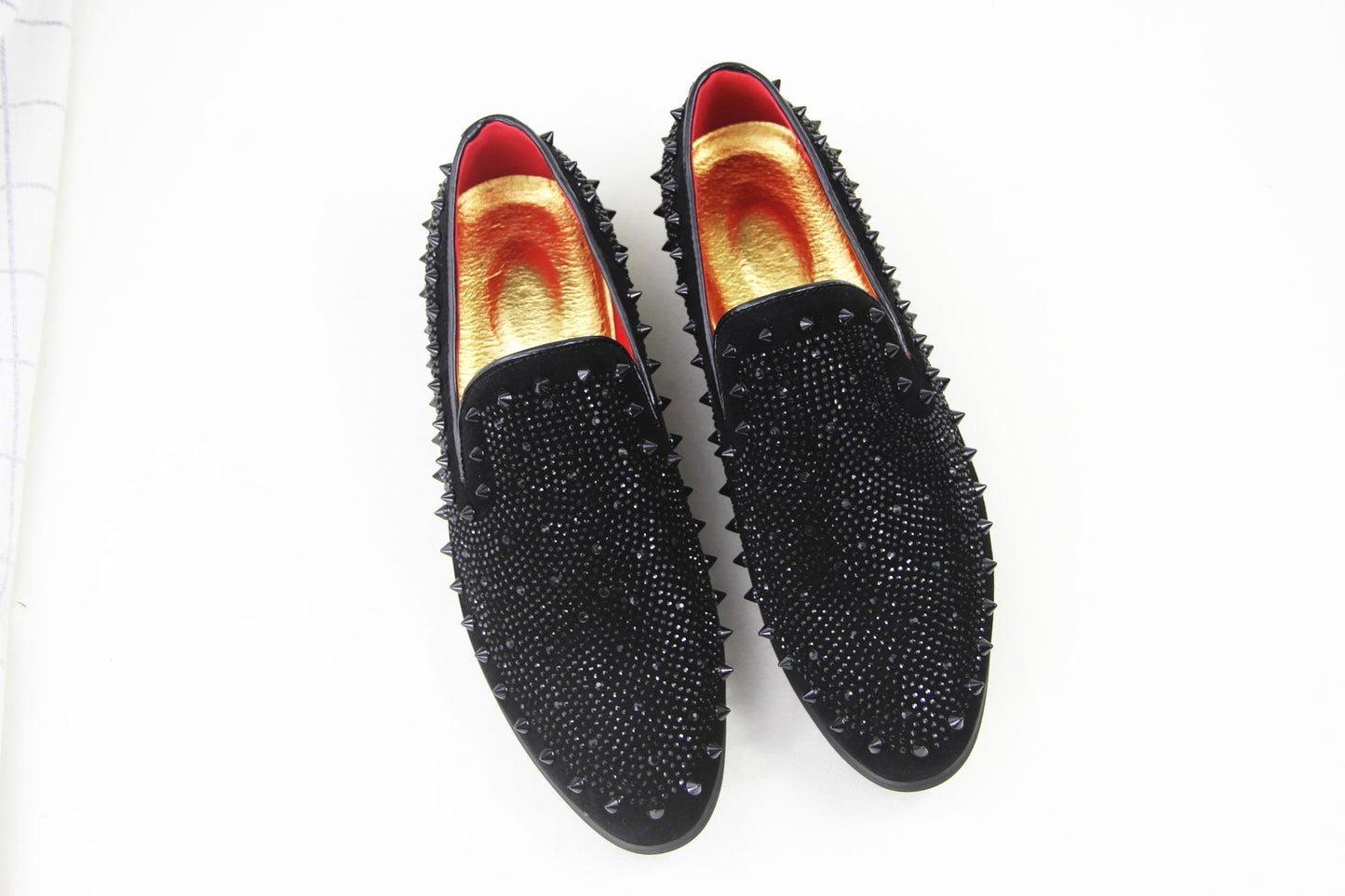 Mocassins à enfiler pour hommes ornés de strass