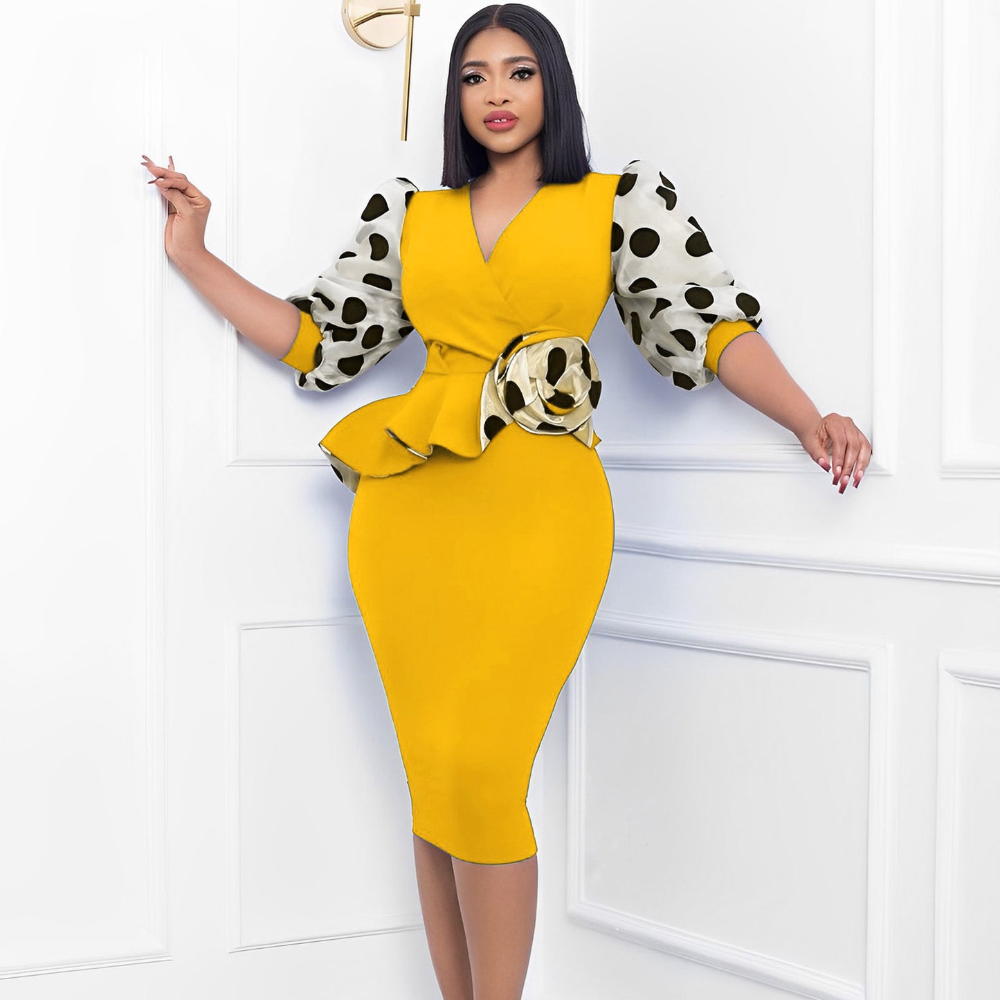 Robe à manches bouffantes