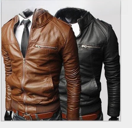 Veste de moto pour homme en cuir PU