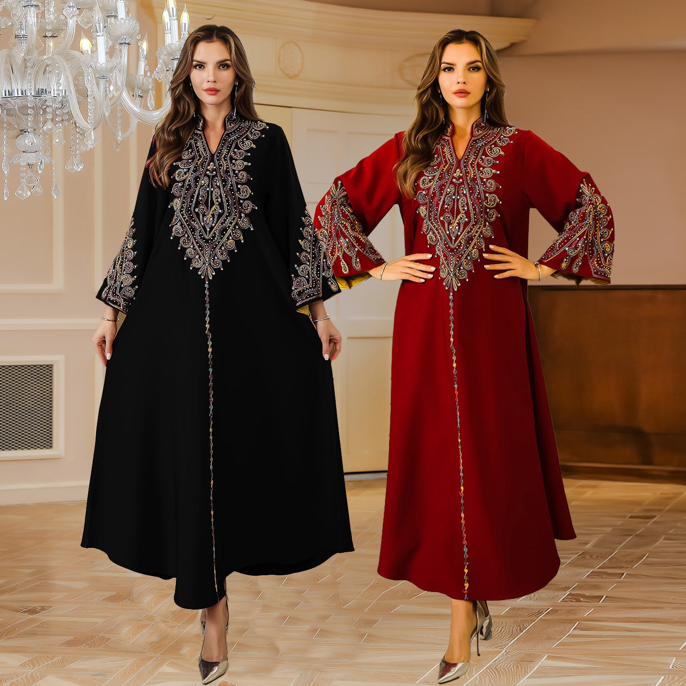 Robe abaya brodée pour femmes