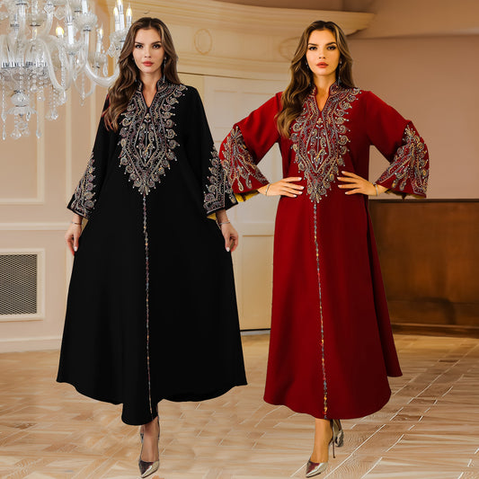 Robe abaya brodée pour femmes