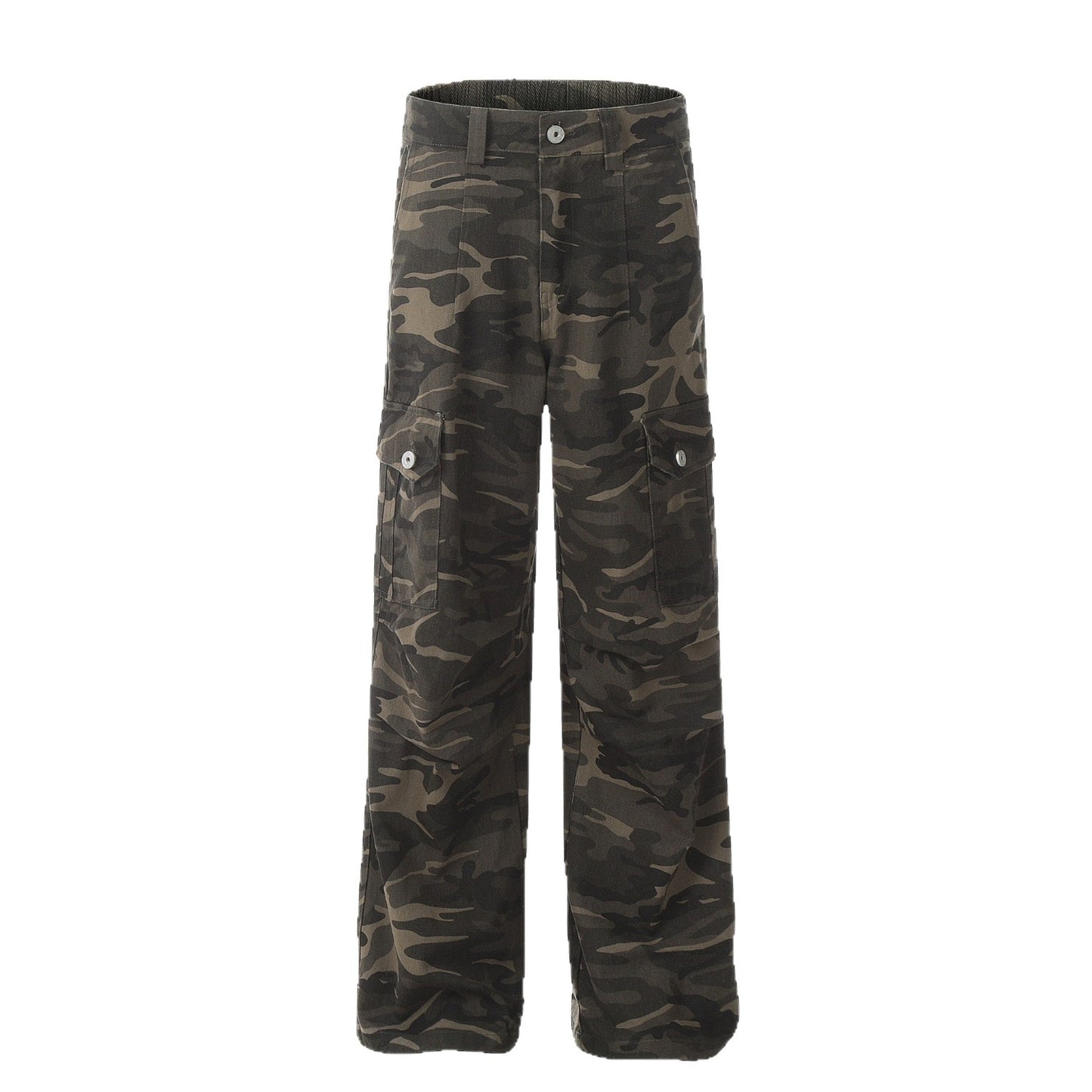 Jean cargo camouflage délavé épais