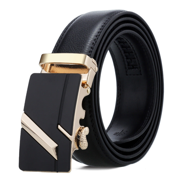 Ceinture pour homme en cuir véritable double face avec boucle automatique