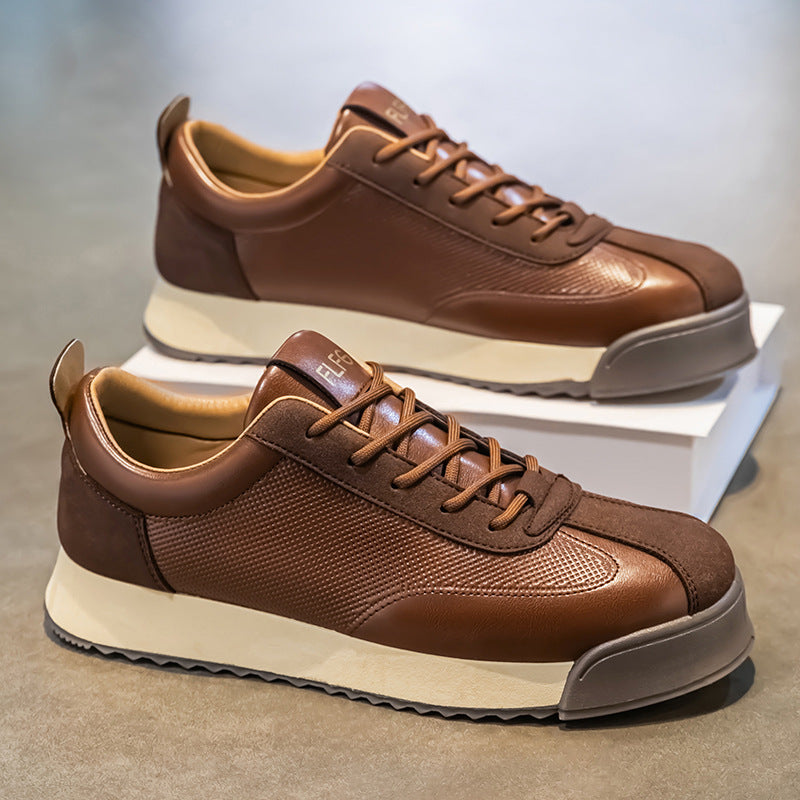 Chaussures de ville pour hommes à bout arrondi et tige basse