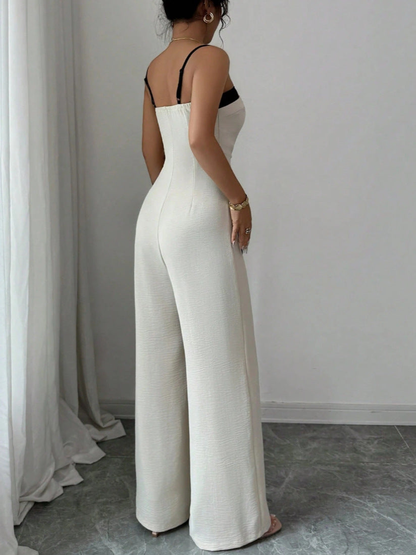 Robe et pantalon sans manches à blocs de couleur pour femme