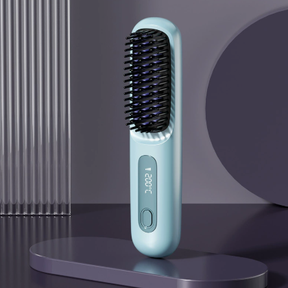 Peigne Lissant Rechargeable Sans Fil avec Écran LCD