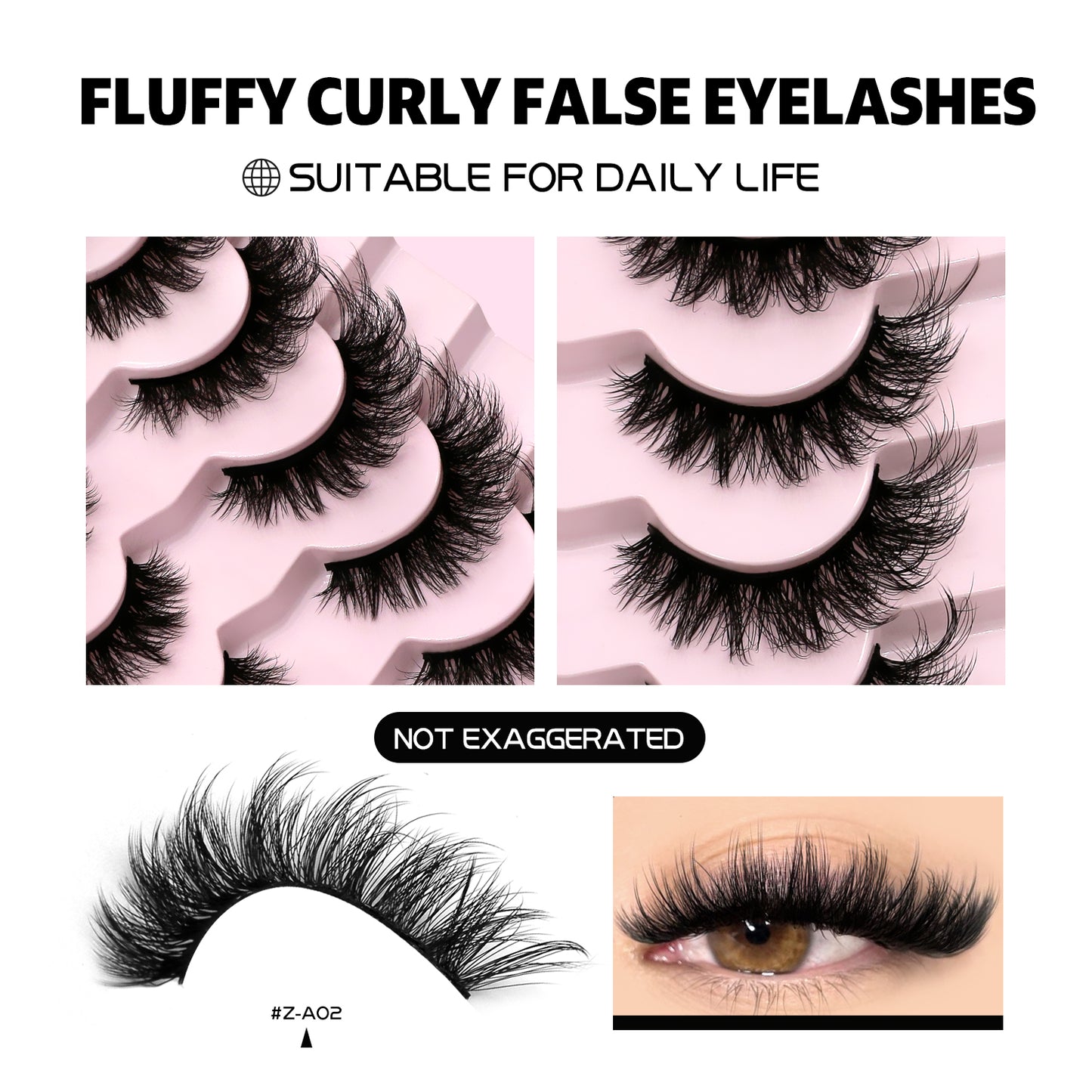 Faux cils épais en une seule pièce