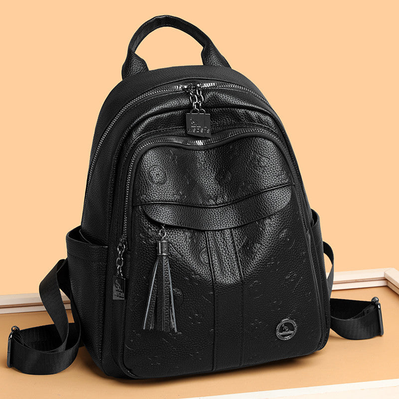 Sac à dos en cuir véritable pour femme