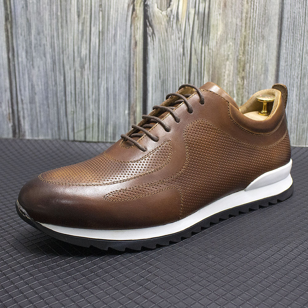 Chaussures en cuir décontractées pour hommes, à lacets, respirantes, formelles