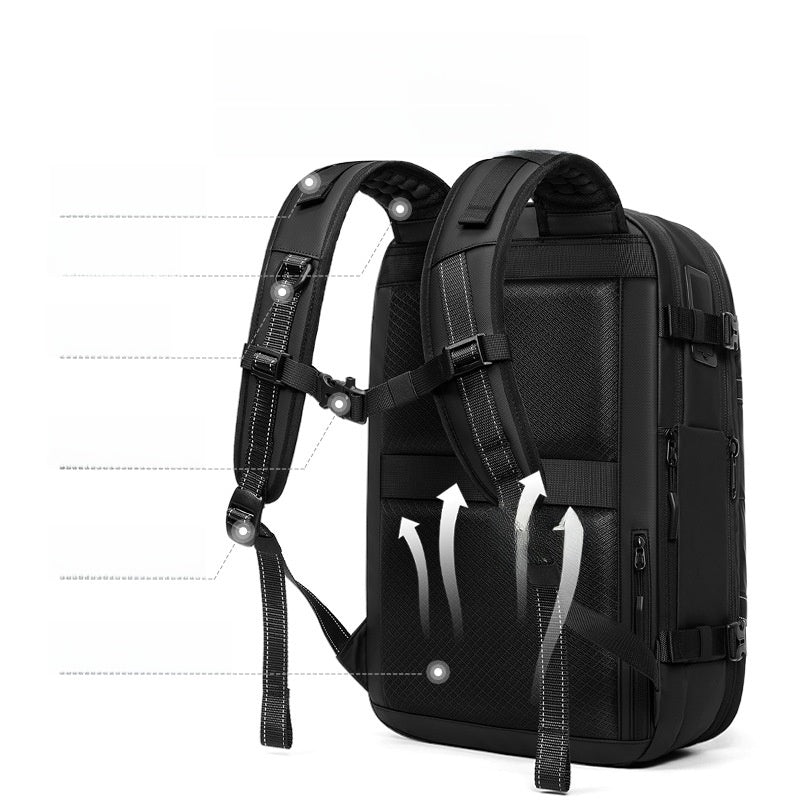 Nouveau sac à dos compressible par aspiration à une touche , sac de voyage compact haute capacité, sac à dos d'ordinateur pour les trajets quotidiens