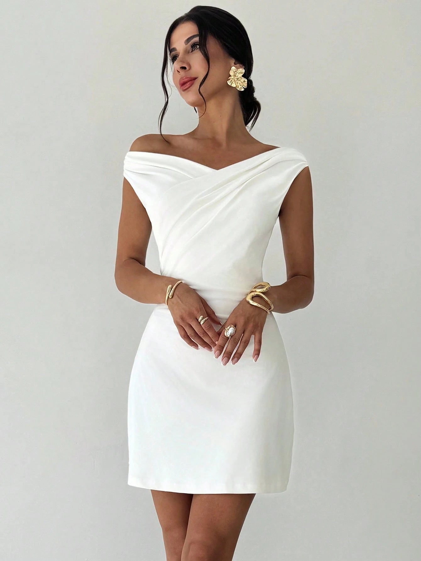Robe sans manches à double couche en tricot