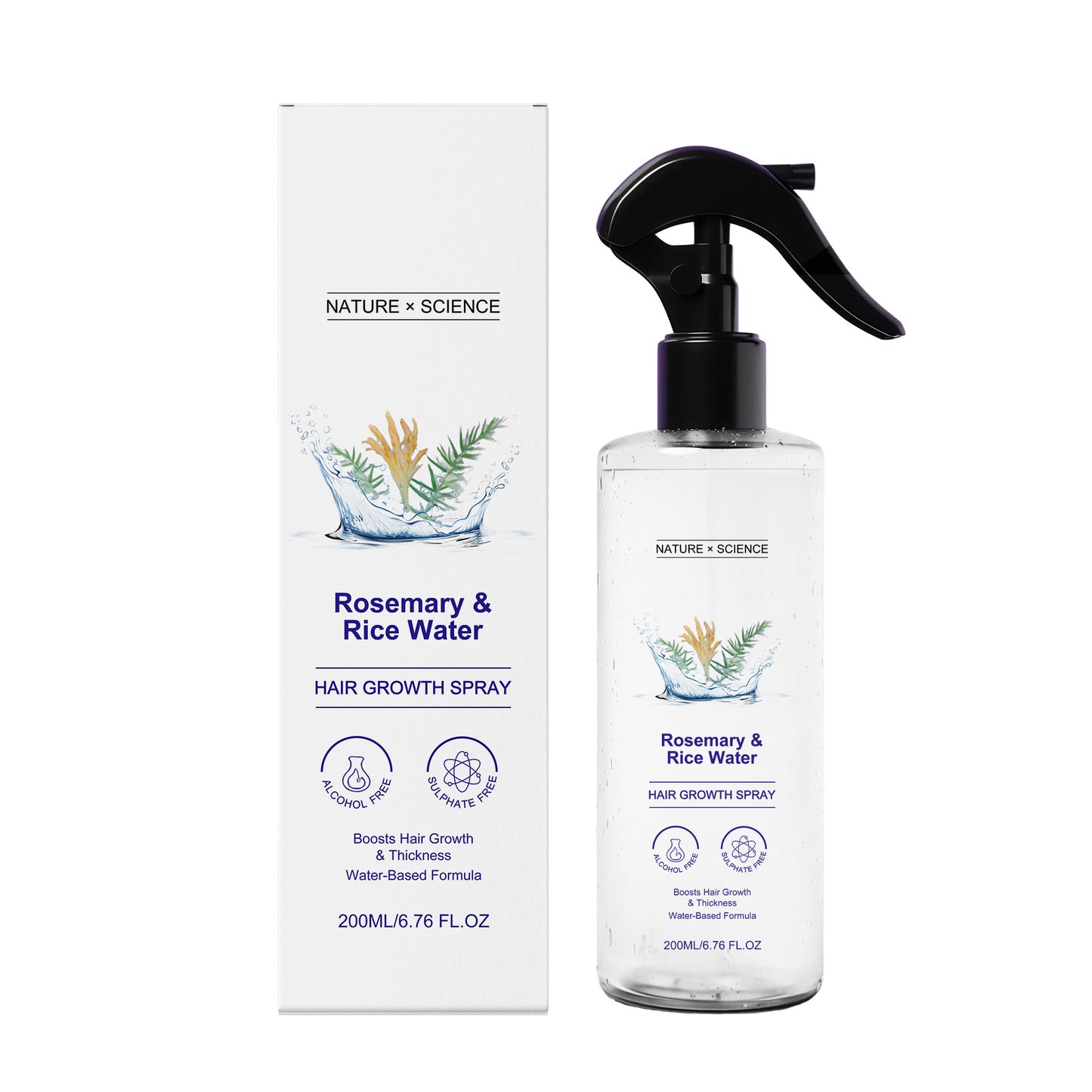 Spray de soin capillaire au romarin pour des cheveux lisses et brillants