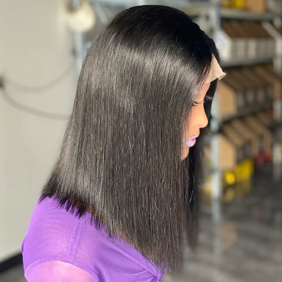 Perruque en cheveux humains raides comme des os