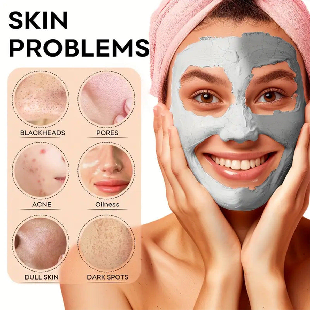 Masque d'application doux pour le visage réparateur de points noirs