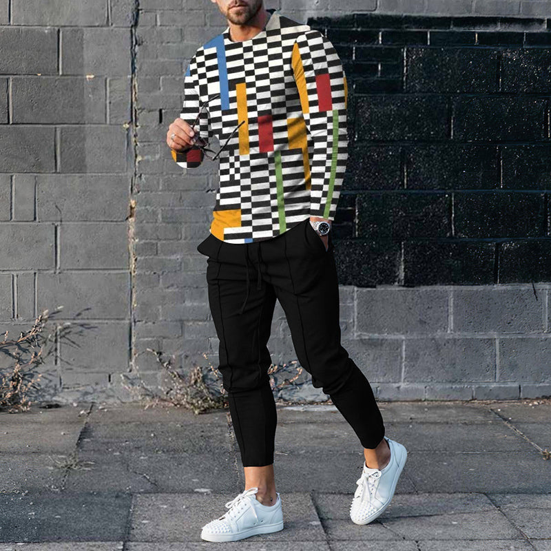 Ensemble pull et pantalon de survêtement décontracté pour homme, imprimé 3D