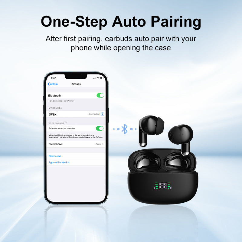 Écouteurs Bluetooth sans fil SP9X avec réduction de bruit et affichage numérique