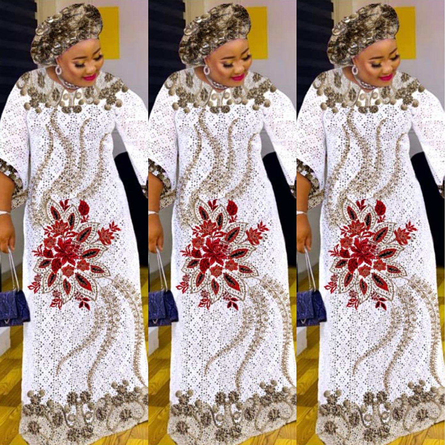 Robe longue ample à imprimé floral