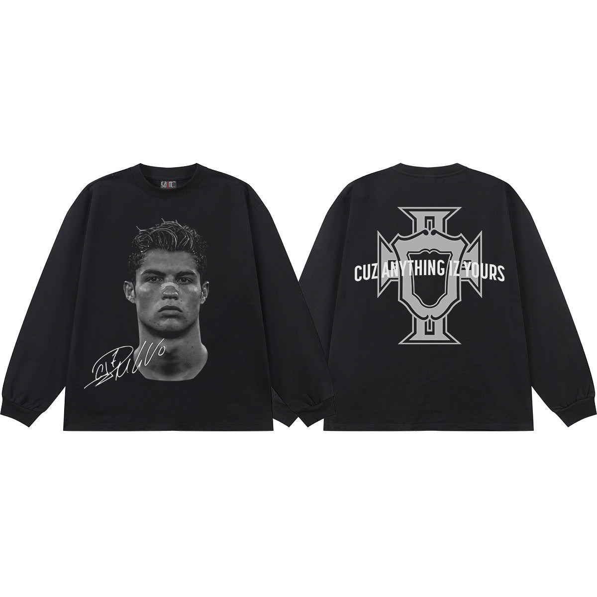 T-shirt en coton imprimé football vintage