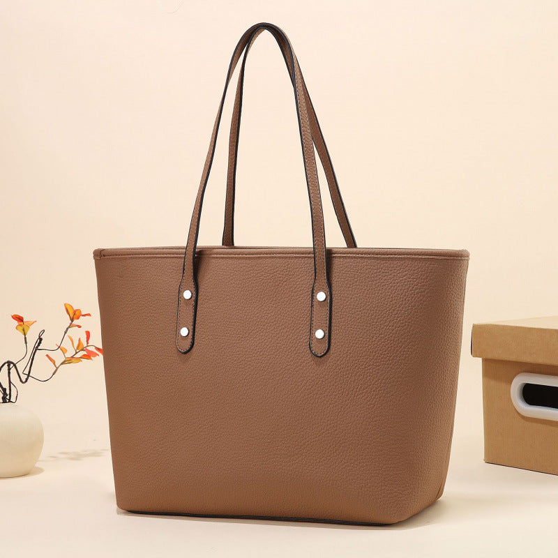 Sac cabas bandoulière en cuir PU pour femme