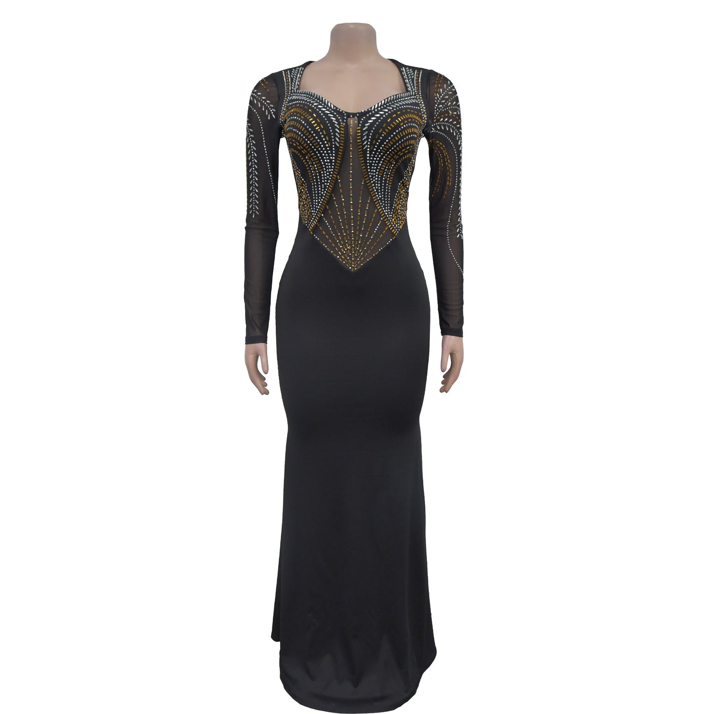 Vêtements pour femmes Vente chaude Nouvelle mode Robe sexy moulante à la taille avec diamant, couleur unie