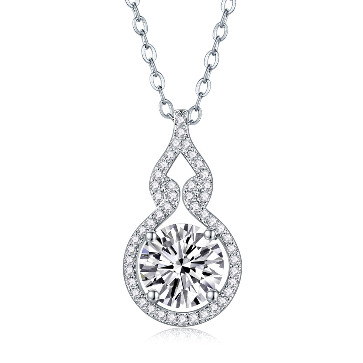 Collier pendentif géométrique en moissanite et argent sterling