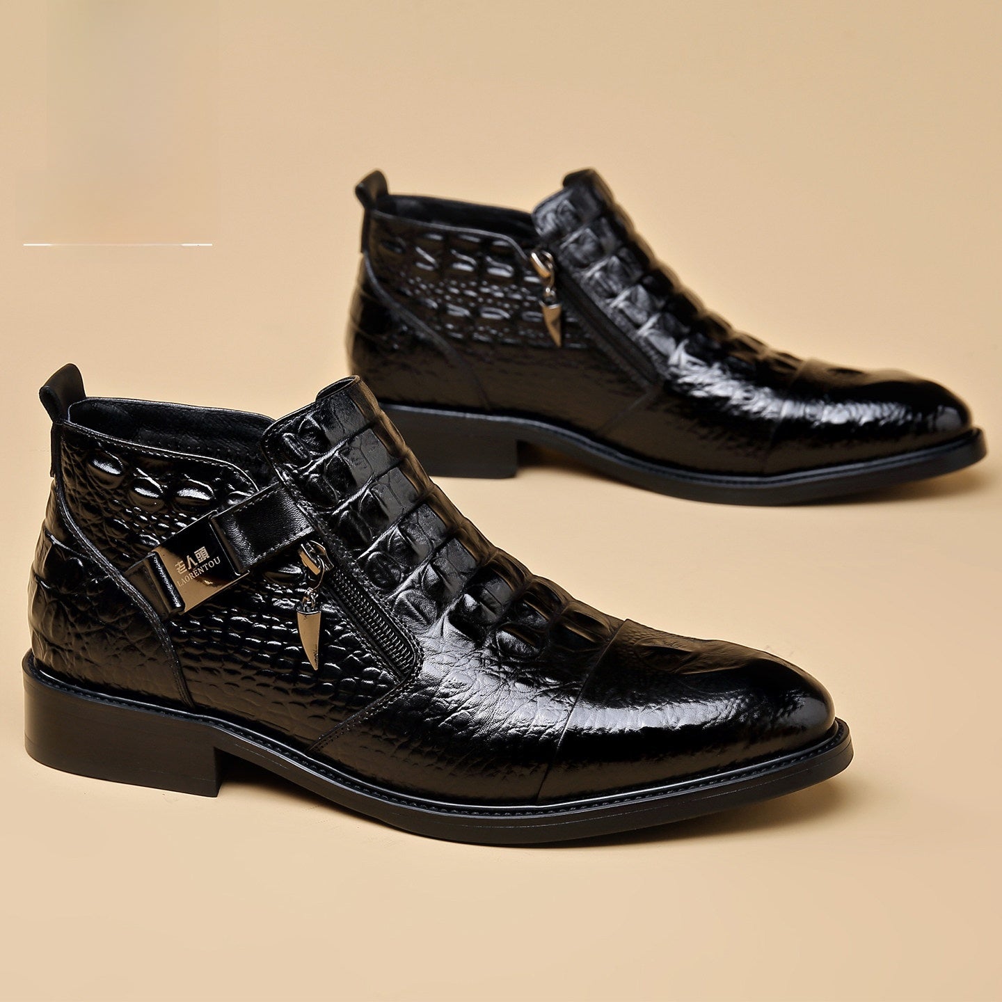 Bottes Chelsea décontractées en cuir véritable doublé de molleton