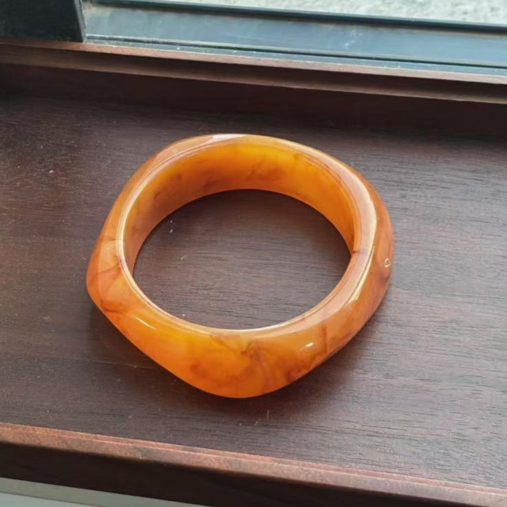 Bracelet géométrique irrégulier en résine pour femme