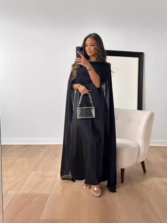 Robe en satin à taille haute pour femmes avec mesh