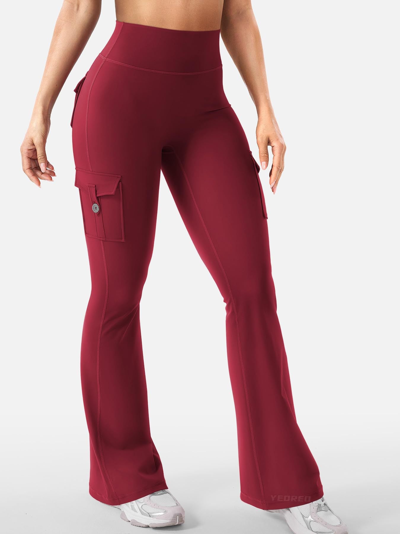 Leggings de sport évasés avec poches Pantalon de yoga taille haute