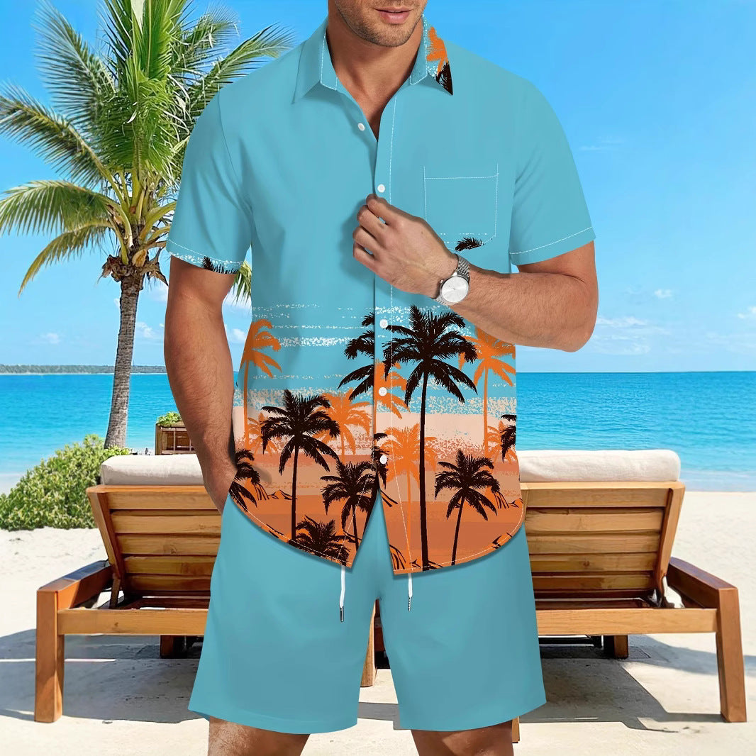 Chemise hawaïenne décontractée à manches courtes pour homme
