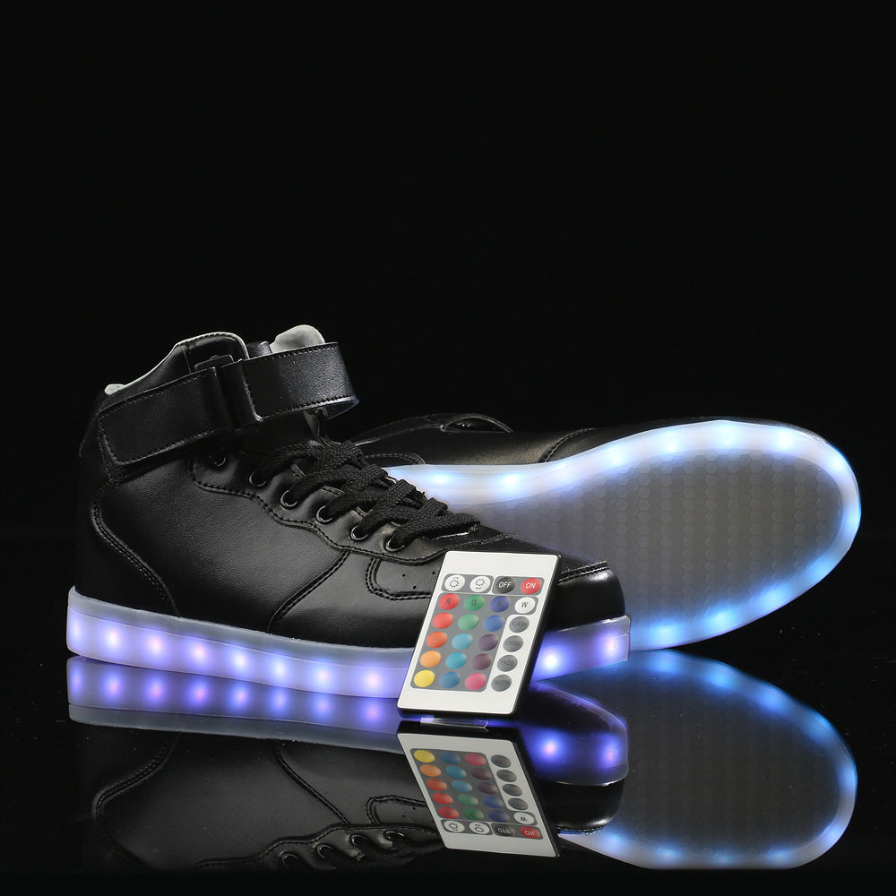 Chaussures décontractées lumineuses à surface miroir et velcro