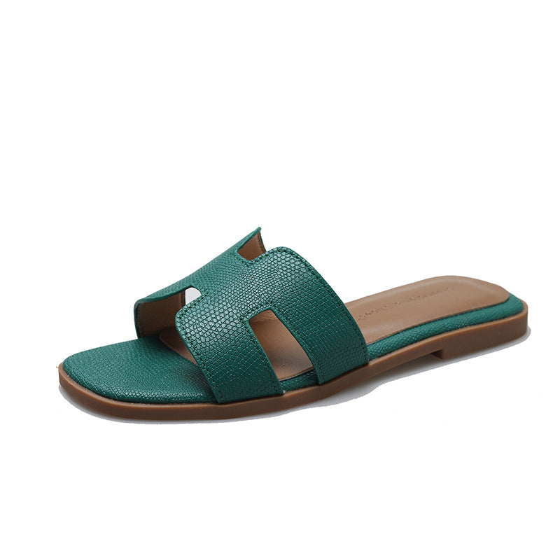 Sandales plates en forme de H pour la plage