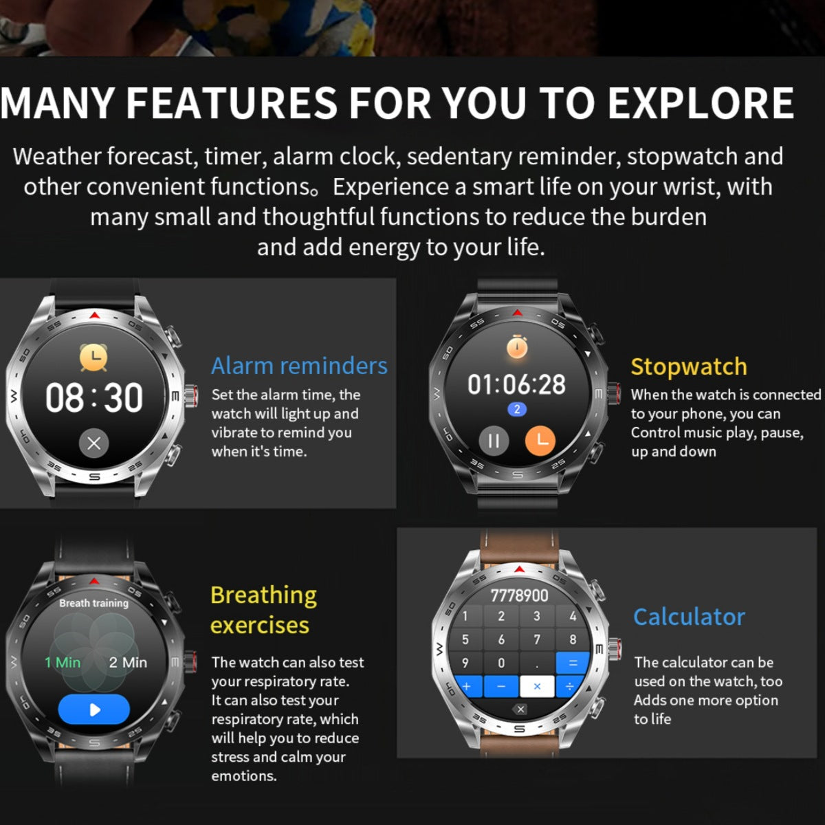 Montre intelligente avec écouteurs Bluetooth