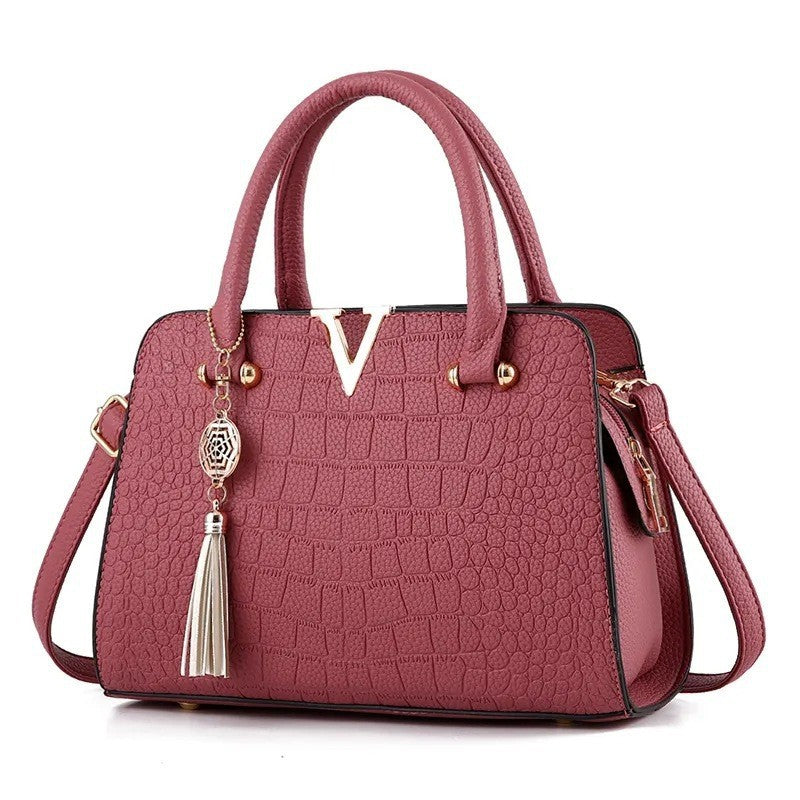 Sac à main en cuir PU à motif crocodile