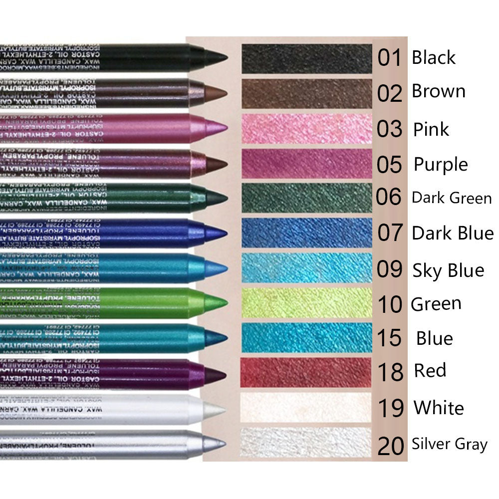 Eyeliner gel waterproof 14 couleurs avec finition nacrée
