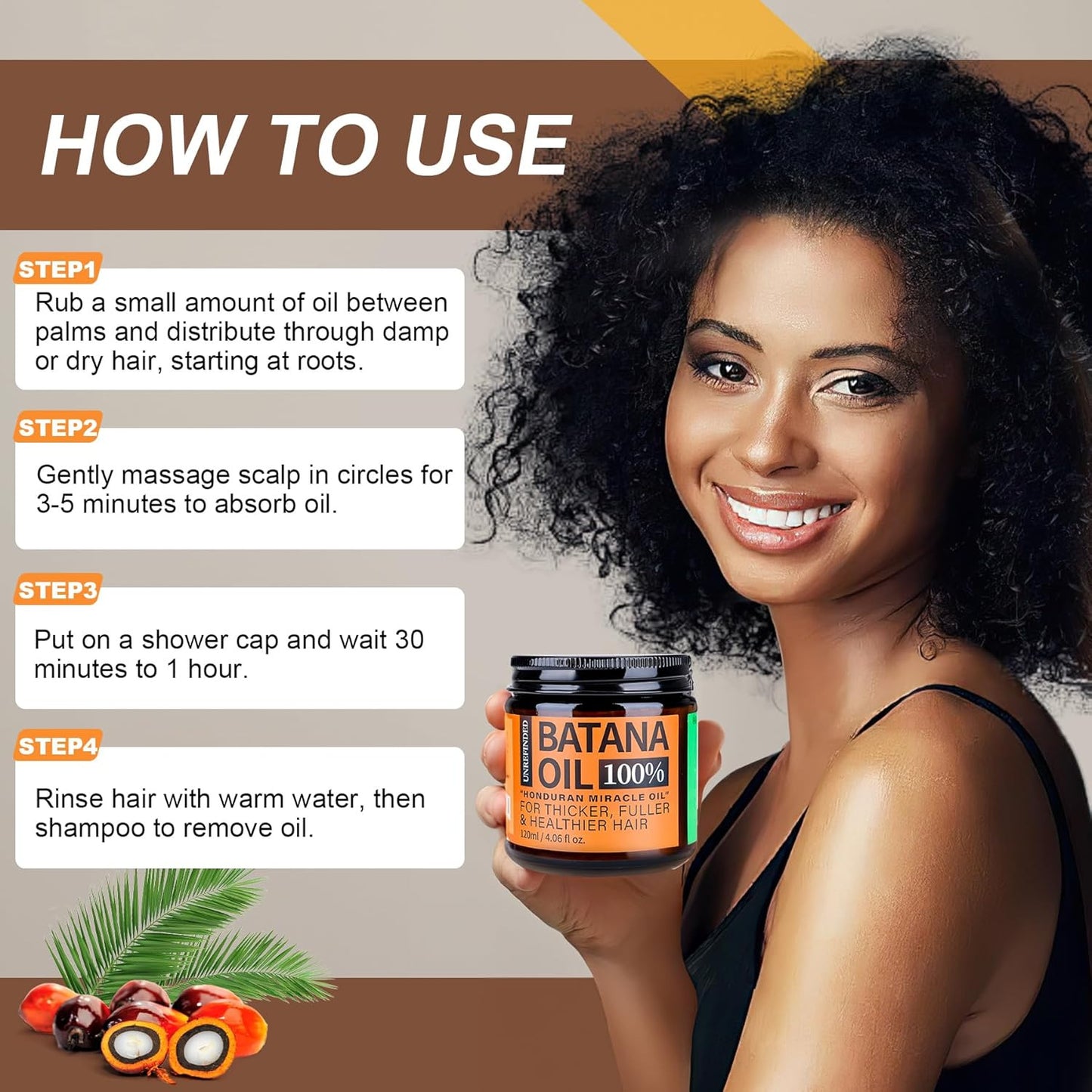 Crème lissante hydratante profonde pour cheveux Batana