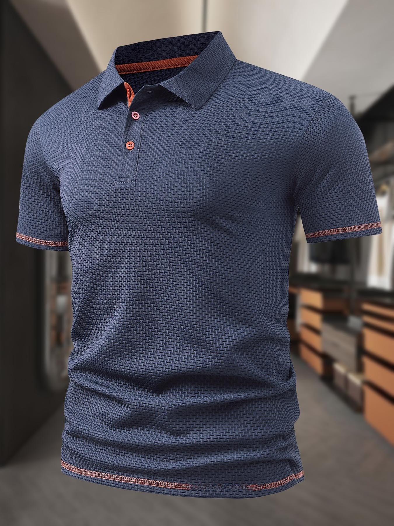 Polo homme en jacquard de soie glacée