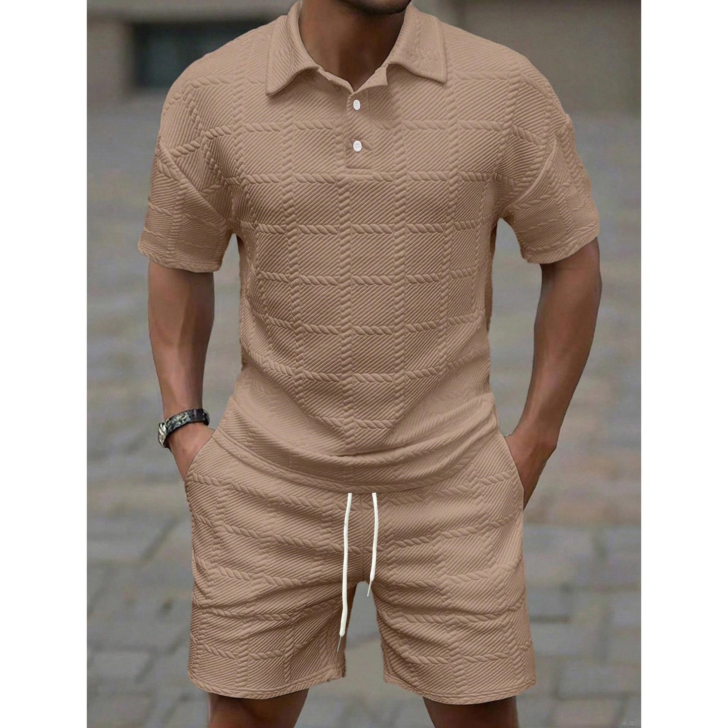 Ensemble short à manches courtes pour homme, tenue d'été décontractée